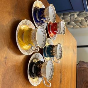 5 royal albert regal series cup & saucer set